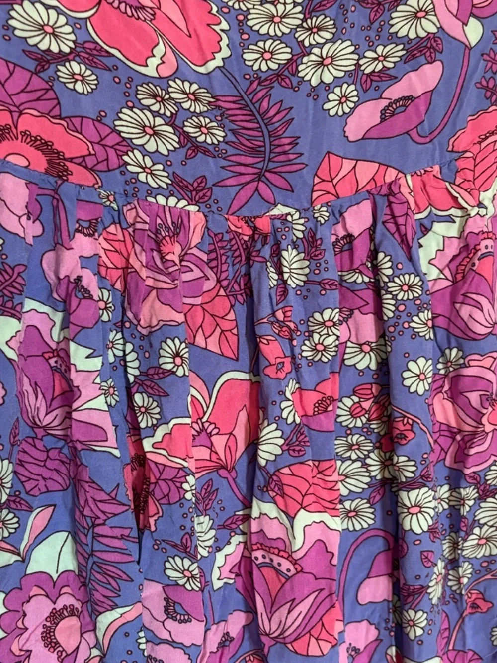 Floral Peasant Dress in Purple & Pink - Picture 12 of 14